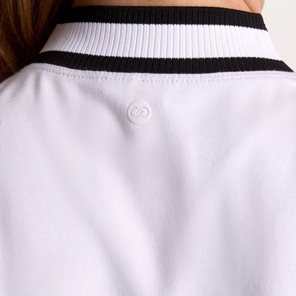 CALIA Women's Ribbed Cropped Mock Neck Tank in Pure White - Picture 4 of 5